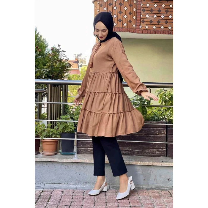 Moda Çizgi Desenli Tunik