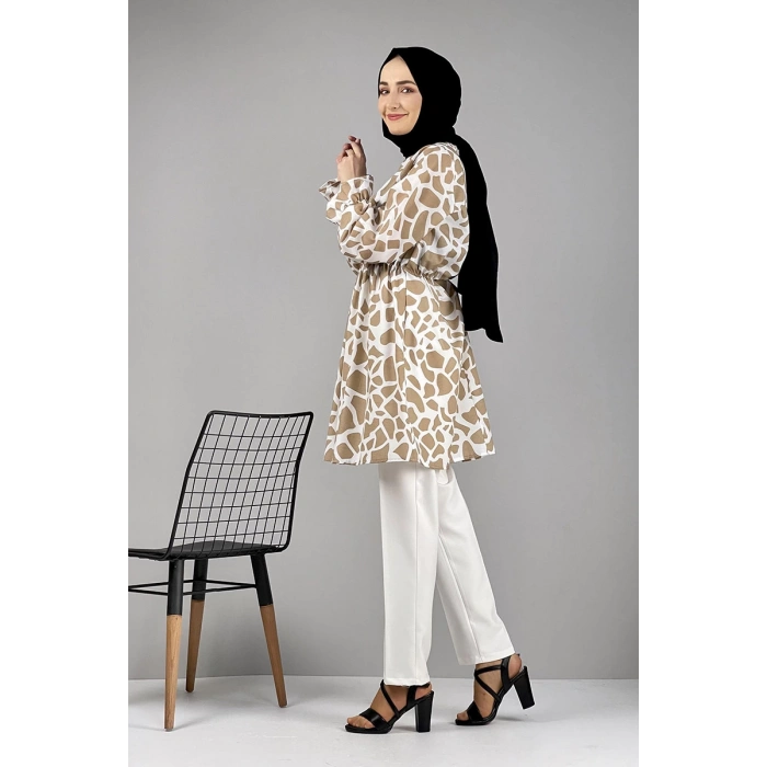 Moda Çizgi Desenli Tunik