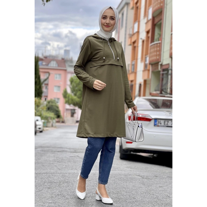 Moda Çizgi Desenli Tunik