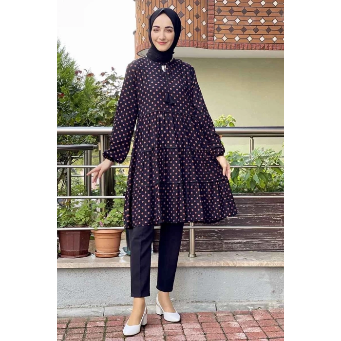 Moda Çizgi Desenli Tunik