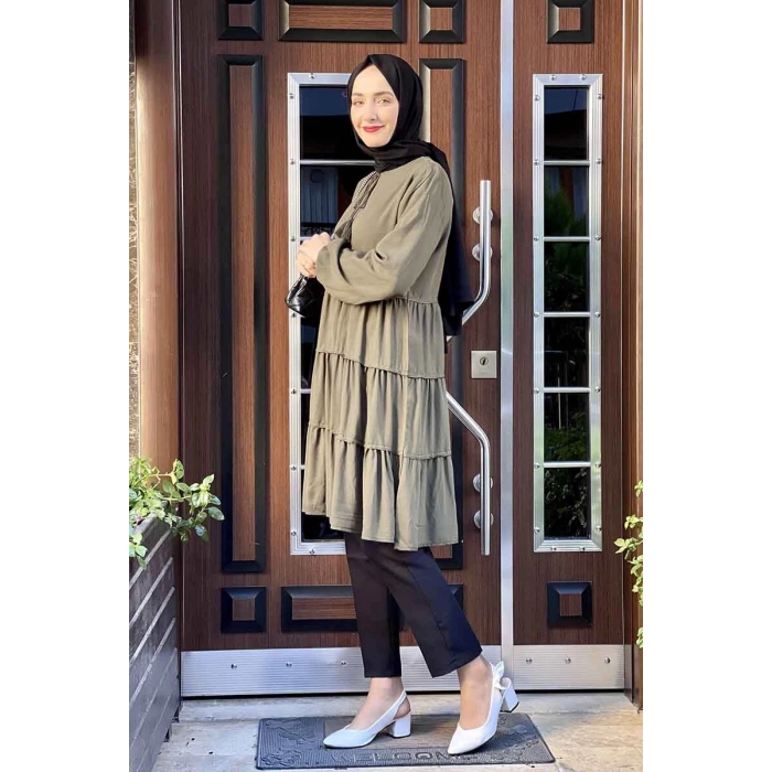 Moda Çizgi Desenli Tunik