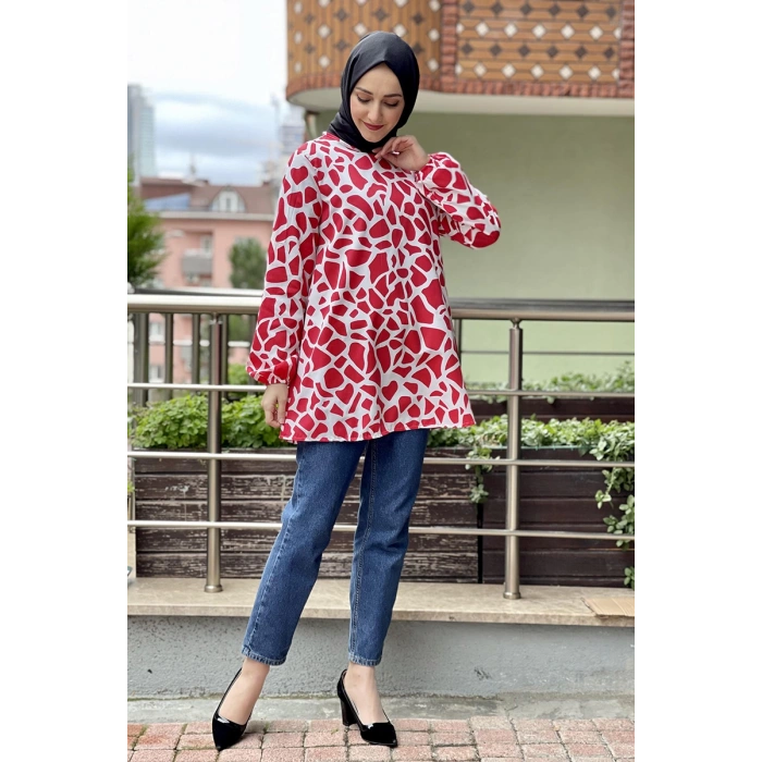 Moda Çizgi Desenli Tunik