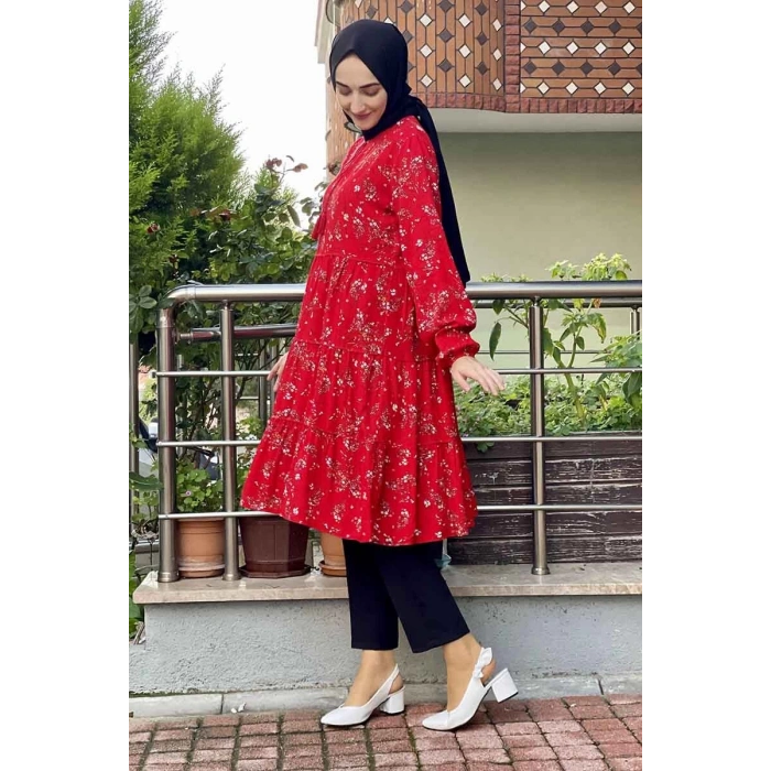 Moda Çizgi Desenli Tunik