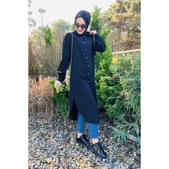 Moda Çizgi Desenli Tunik