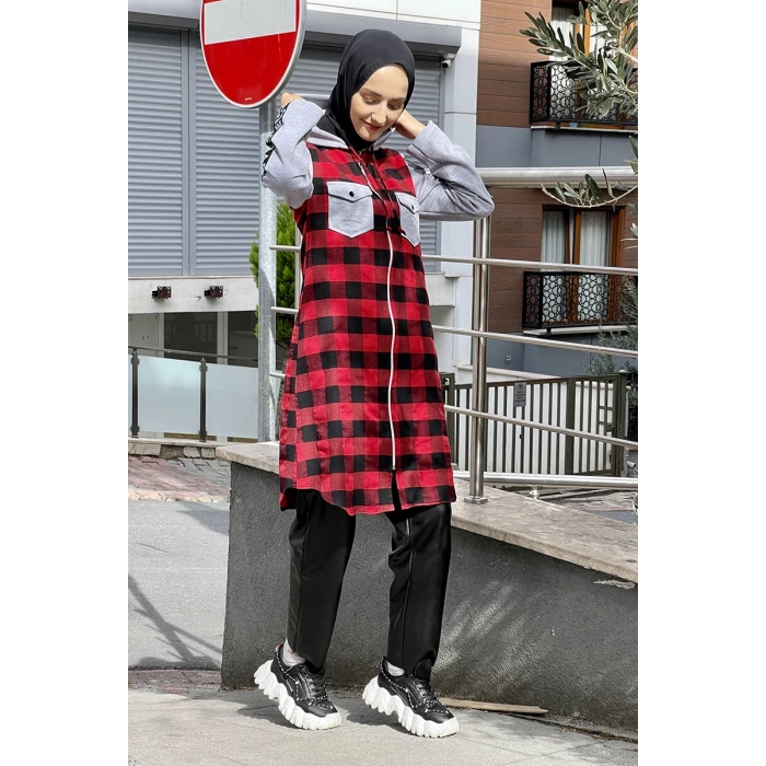 Moda Çizgi Desenli Tunik