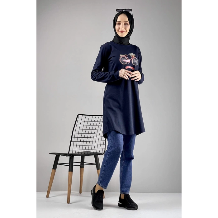 Moda Çizgi Desenli Tunik