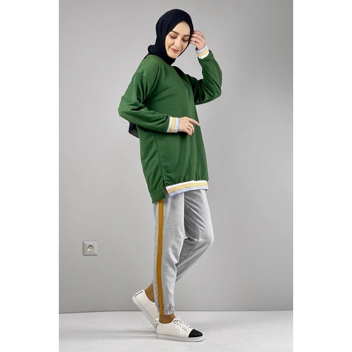 Moda Çizgi Desenli Tunik