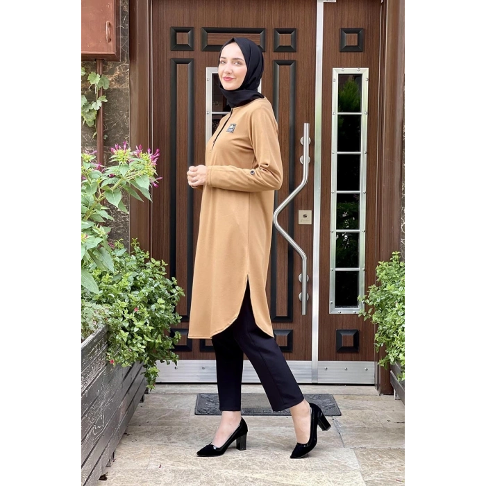 Moda Çizgi Desenli Tunik