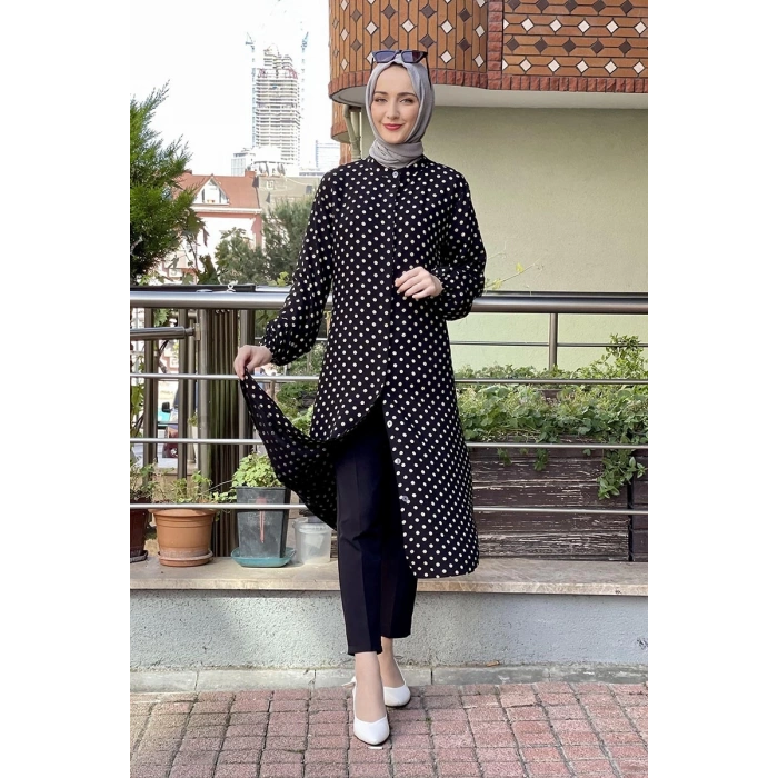 Moda Çizgi Desenli Tunik