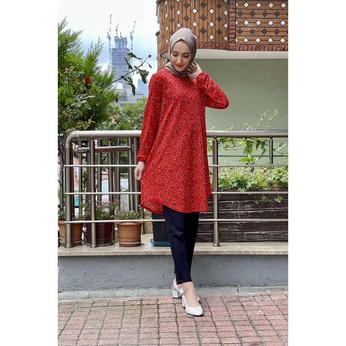 Moda Çizgi Desenli Tunik