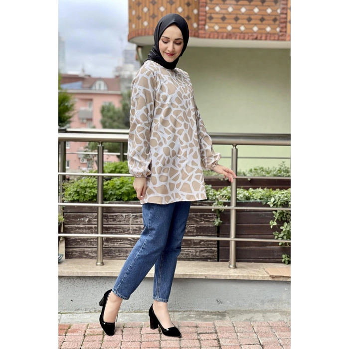 Moda Çizgi Desenli Tunik