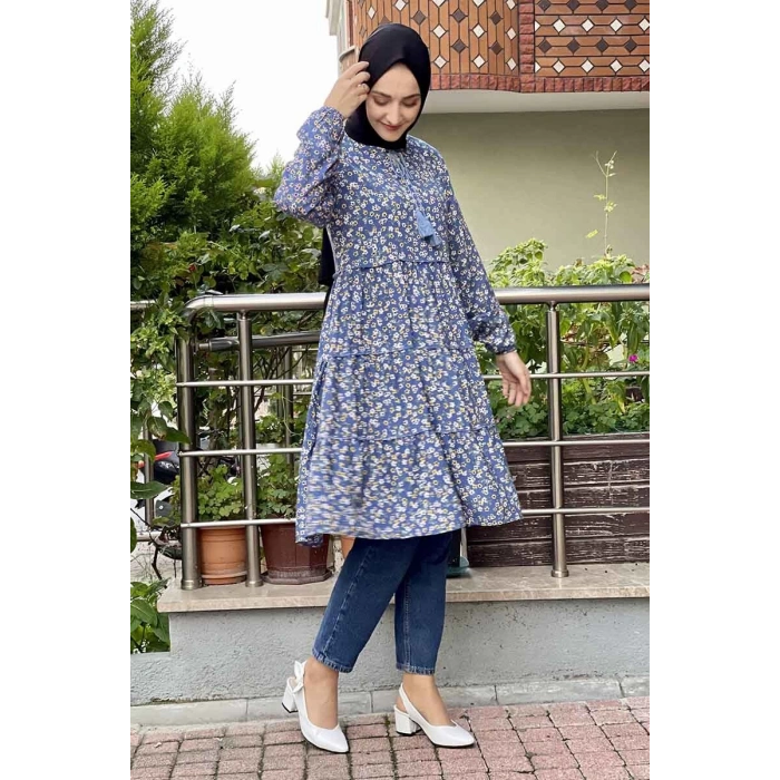 Moda Çizgi Desenli Tunik