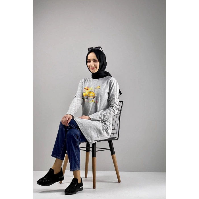 Moda Çizgi Desenli Tunik