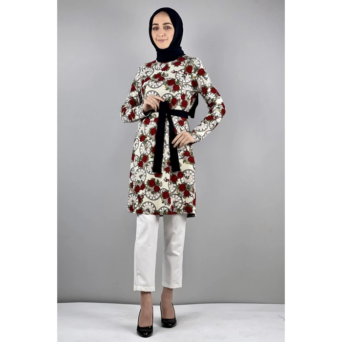 Moda Çizgi Desenli Tunik