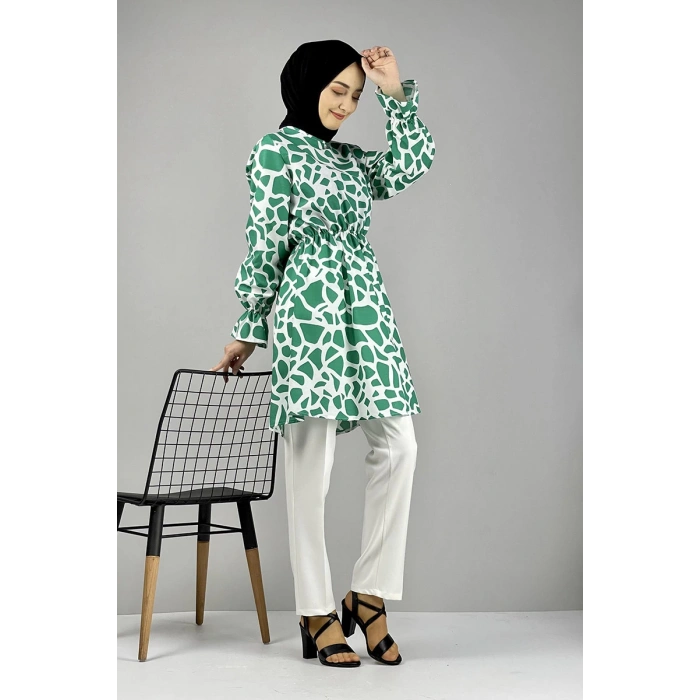 Moda Çizgi Desenli Tunik