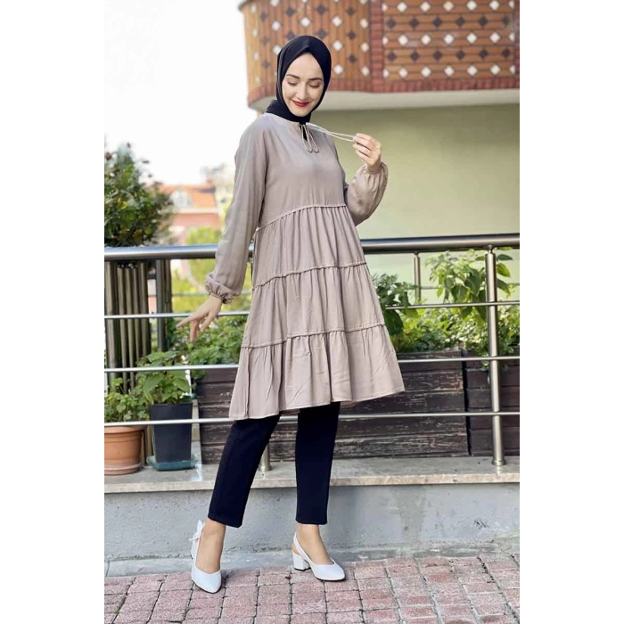 Moda Çizgi Desenli Tunik