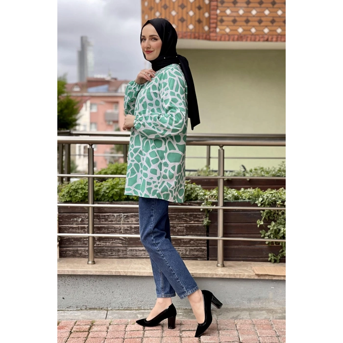 Moda Çizgi Desenli Tunik