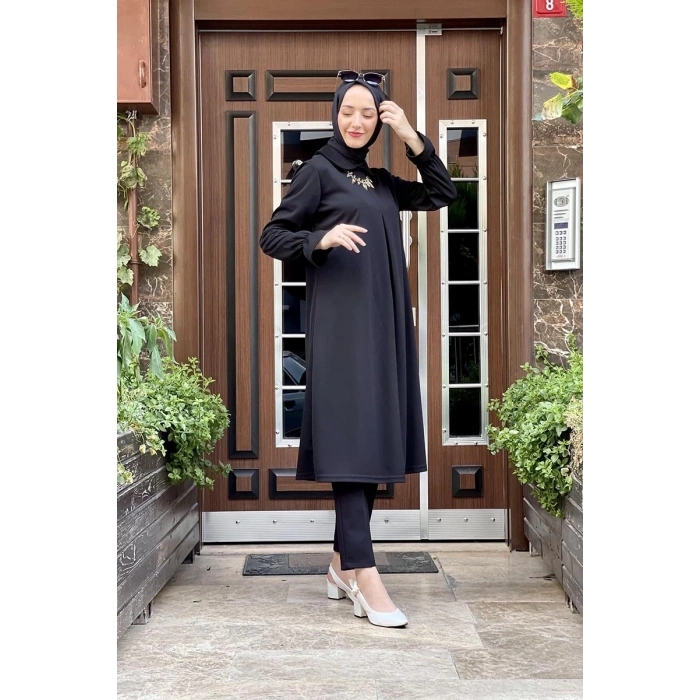 Moda Çizgi Desenli Tunik