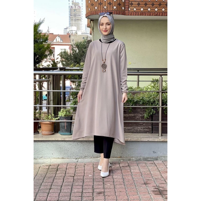 Moda Çizgi Desenli Tunik