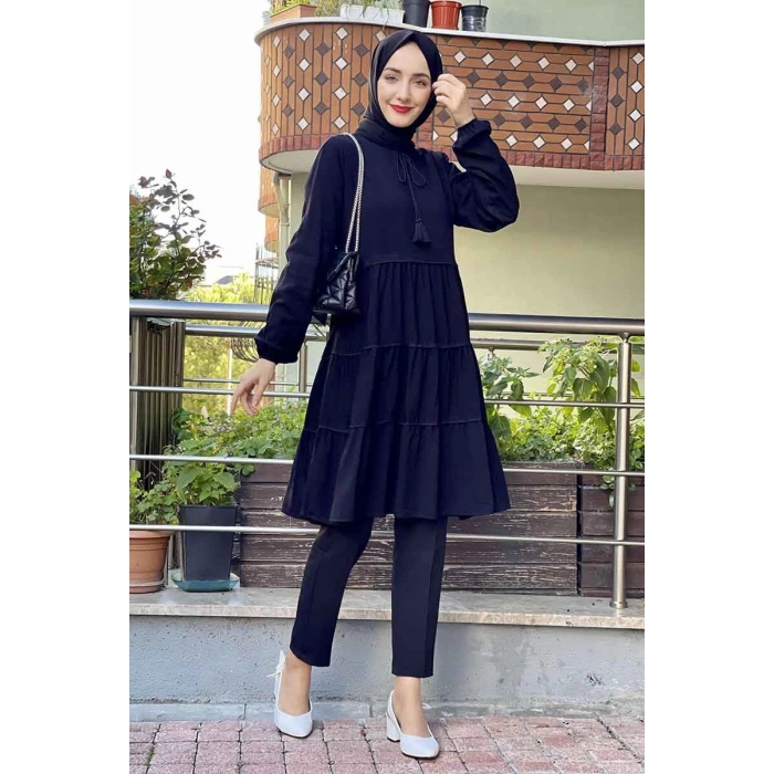 Moda Çizgi Desenli Tunik