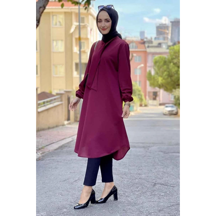 Moda Çizgi Desenli Tunik