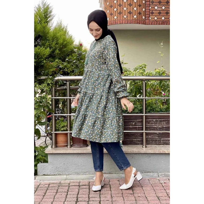 Moda Çizgi Desenli Tunik