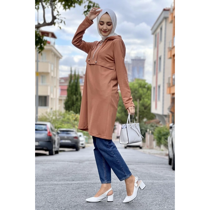 Moda Çizgi Desenli Tunik