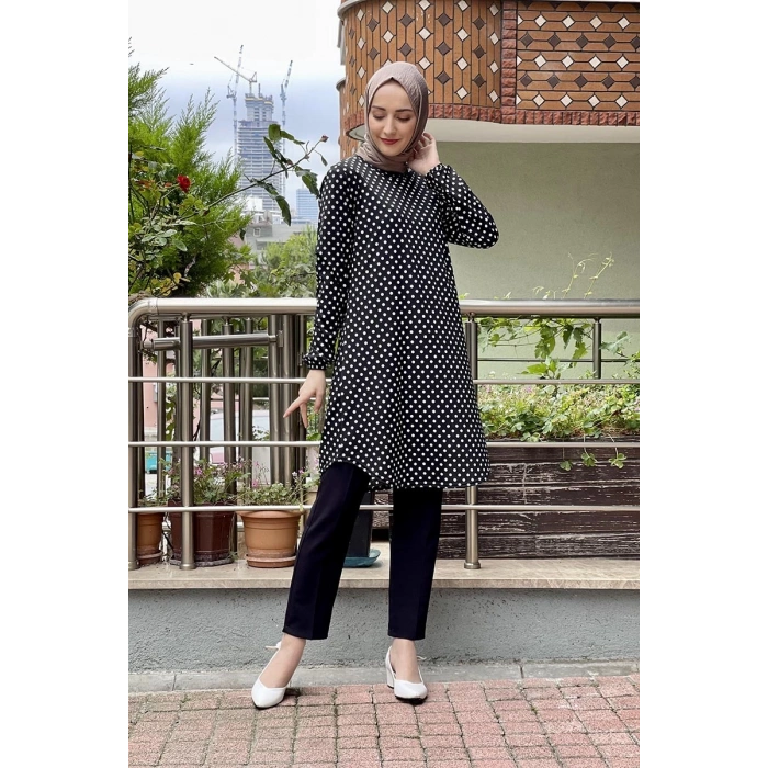 Moda Çizgi Desenli Tunik