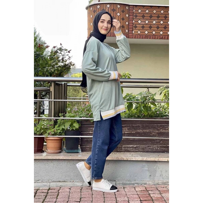 Moda Çizgi Desenli Tunik