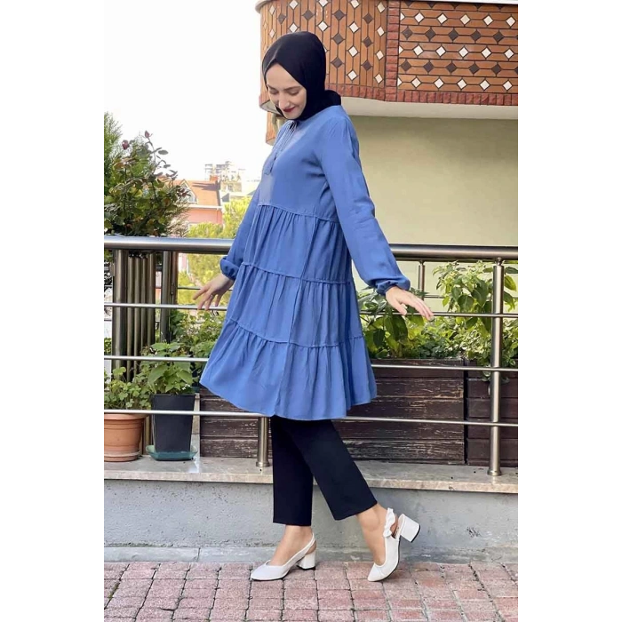 Moda Çizgi Desenli Tunik