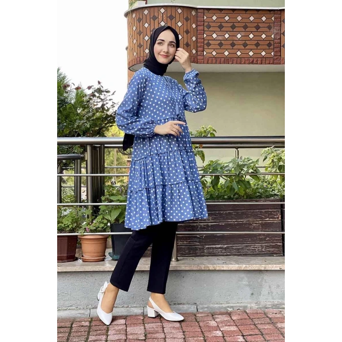 Moda Çizgi Desenli Tunik