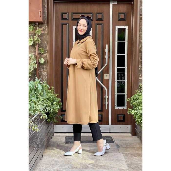 Moda Çizgi Desenli Tunik