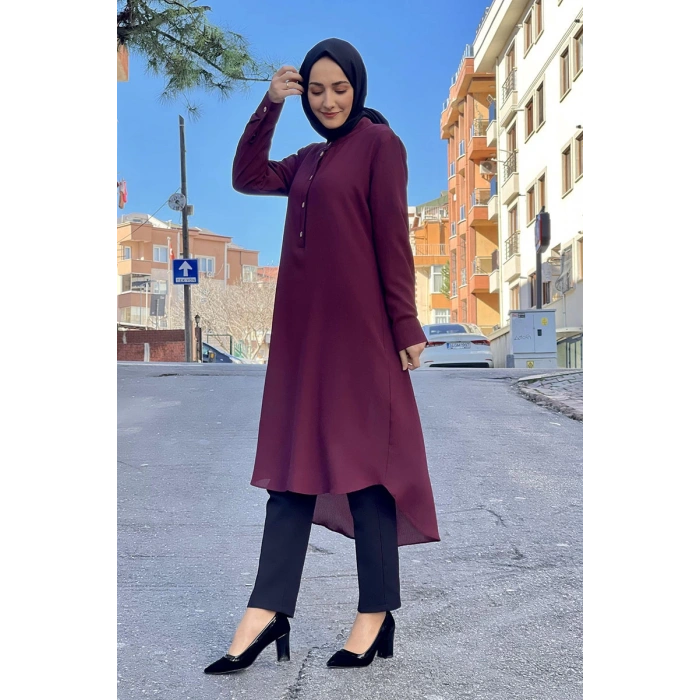 Moda Çizgi Desenli Tunik