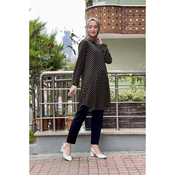 Moda Çizgi Desenli Tunik