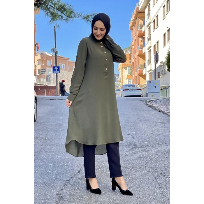 Moda Çizgi Desenli Tunik