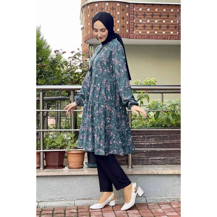 Moda Çizgi Desenli Tunik