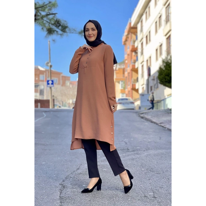 Moda Çizgi Desenli Tunik