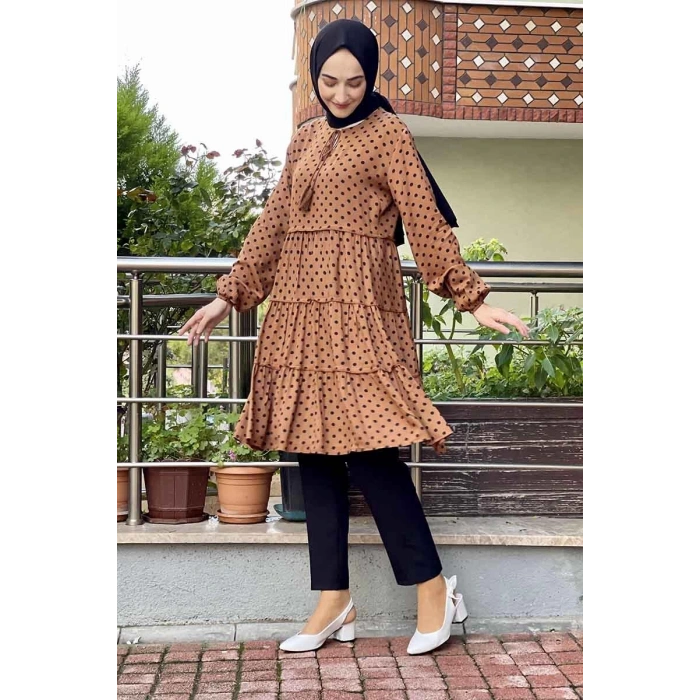 Moda Çizgi Desenli Tunik