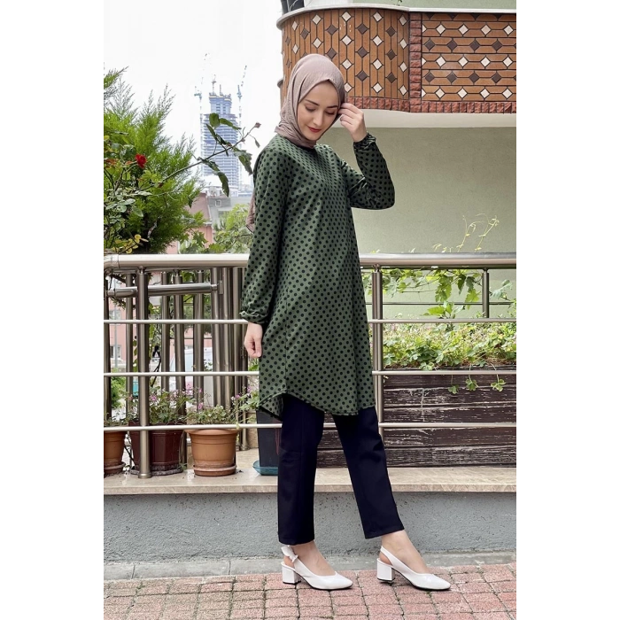 Moda Çizgi Desenli Tunik