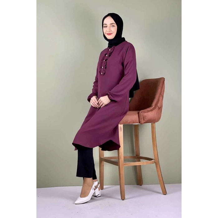 Moda Çizgi Desenli Tunik