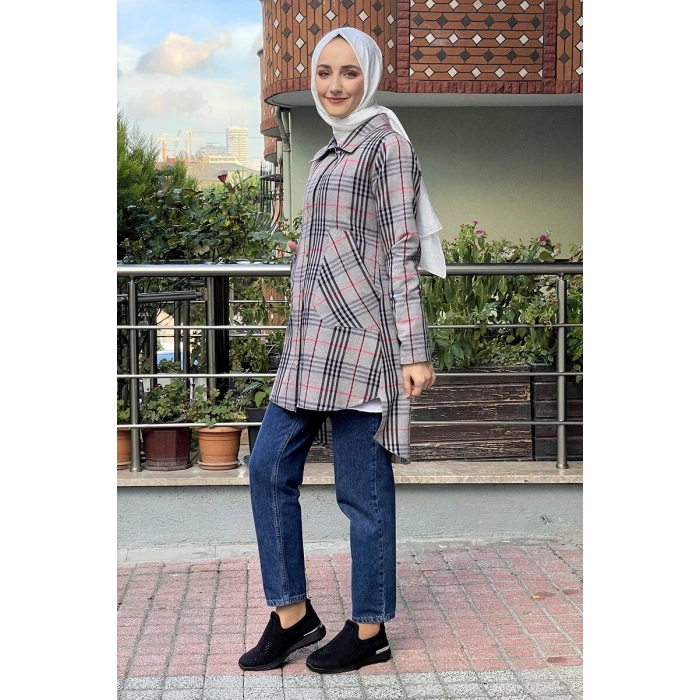 Moda Çizgi Desenli Tunik