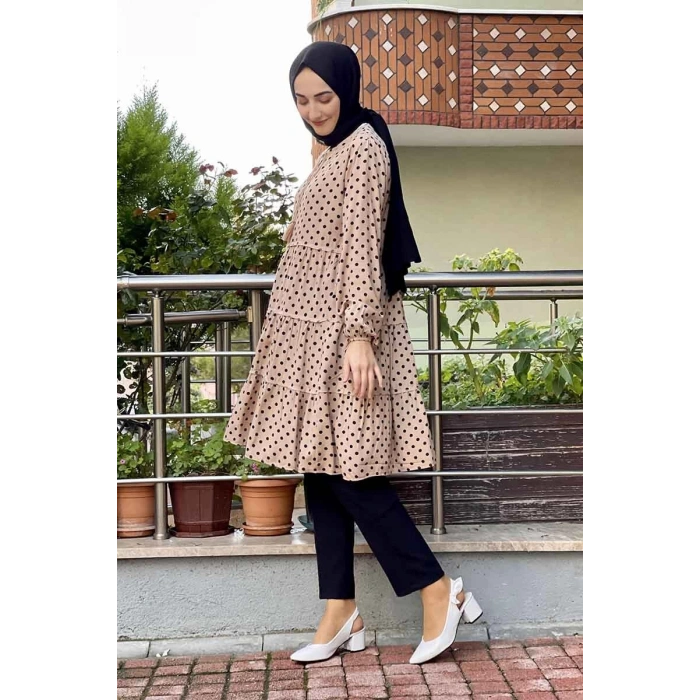 Moda Çizgi Desenli Tunik