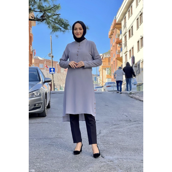 Moda Çizgi Desenli Tunik