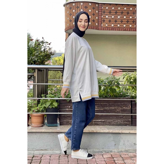 Moda Çizgi Desenli Tunik