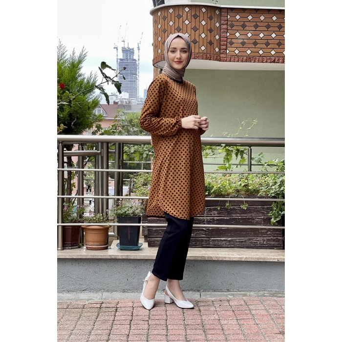 Moda Çizgi Desenli Tunik