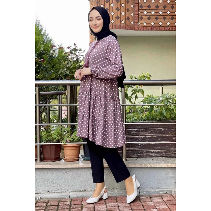 Moda Çizgi Desenli Tunik