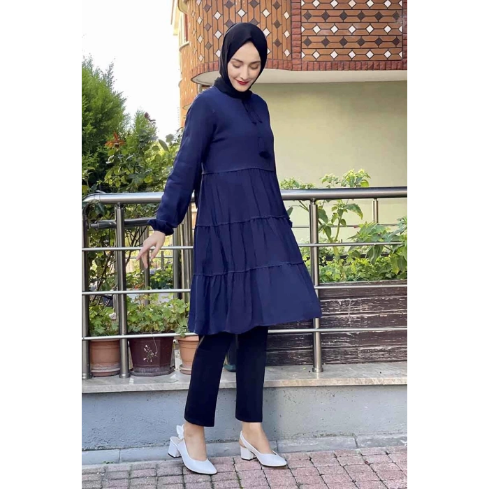 Moda Çizgi Desenli Tunik