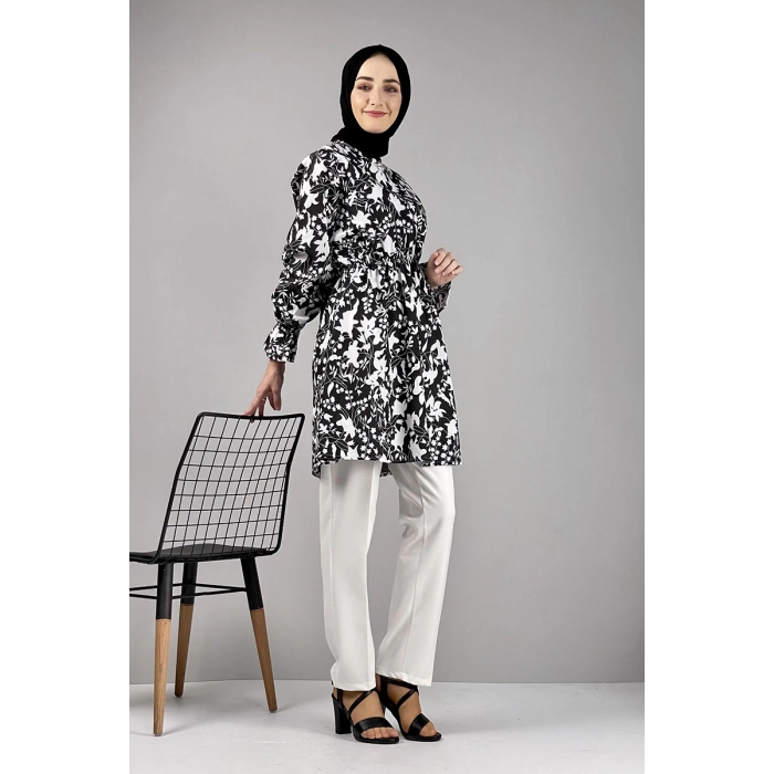 Moda Çizgi Desenli Tunik