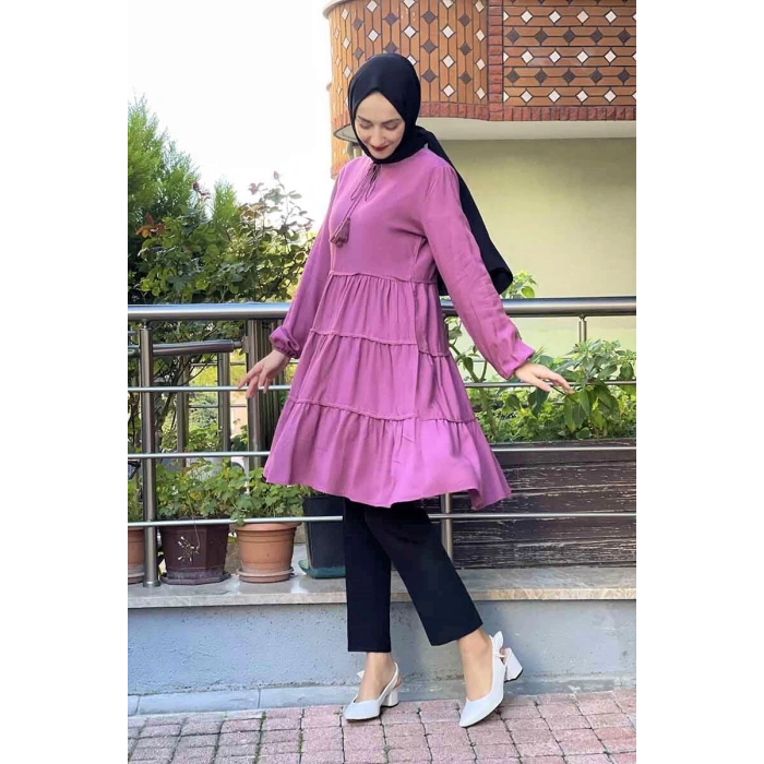 Moda Çizgi Desenli Tunik