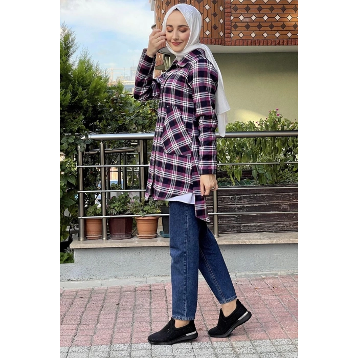 Moda Çizgi Desenli Tunik